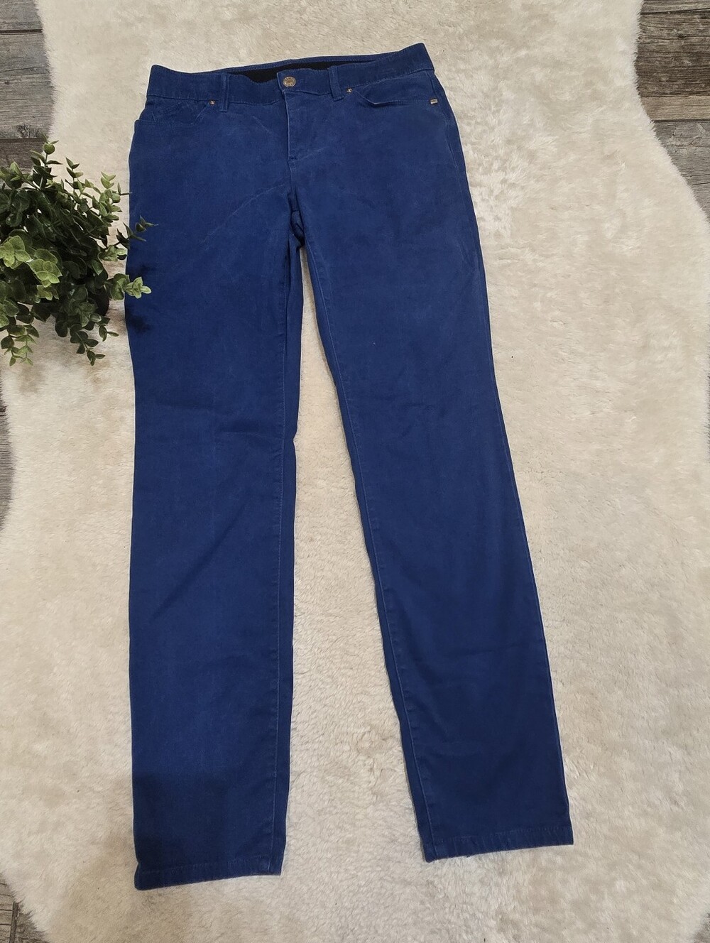 Chico's Blue Straight Leg Classic Twill Office Dress Pants, Chico's 0R - 4R